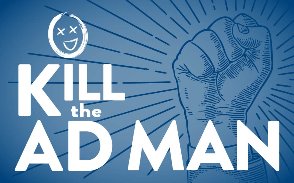 promotional image banner for Kill the Ad Man, a new podcast from Rebox - a B2B Brand Distillery